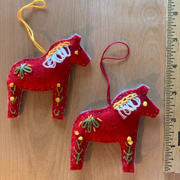DALA HORSE Hand Embroidered Ornaments. NEW (Lot 12) - Picture 4 of 4